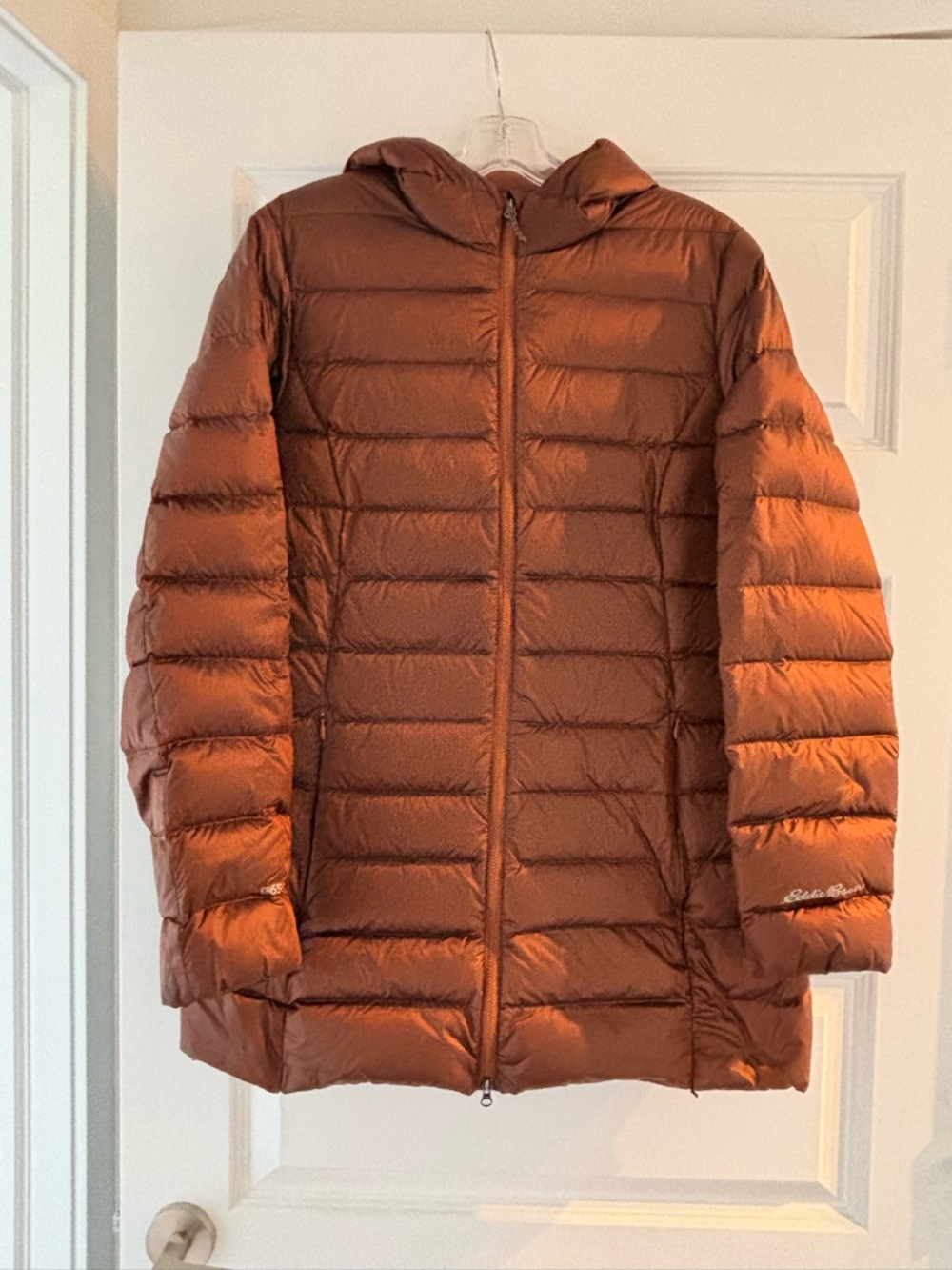 Eddie Bauer Brown Quilted Puffer Jacket with Hood